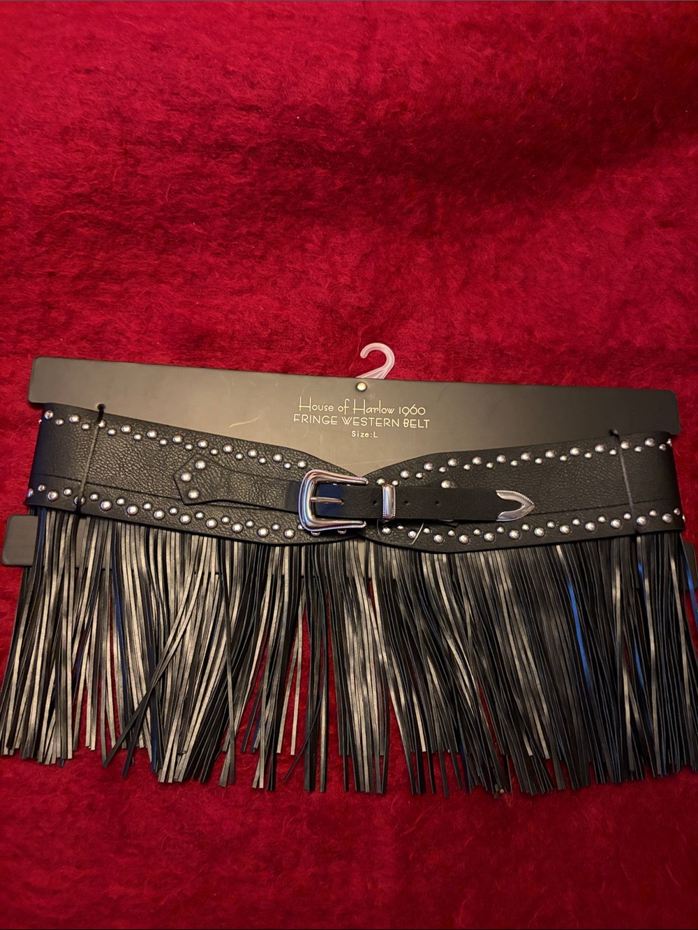 House of Harlow 1960 Black Fringe Belt Studded
Boho Western Hippie Chic sz L - Picture 7 of 12